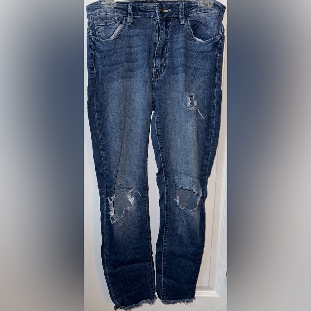 Nature Distressed Ripped Blue Jeans Size 9